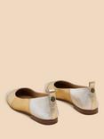 White Stuff Loral Leather Pumps, Gold/Silver