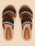 White Stuff Raffia Belflower Mules, Black/Multi