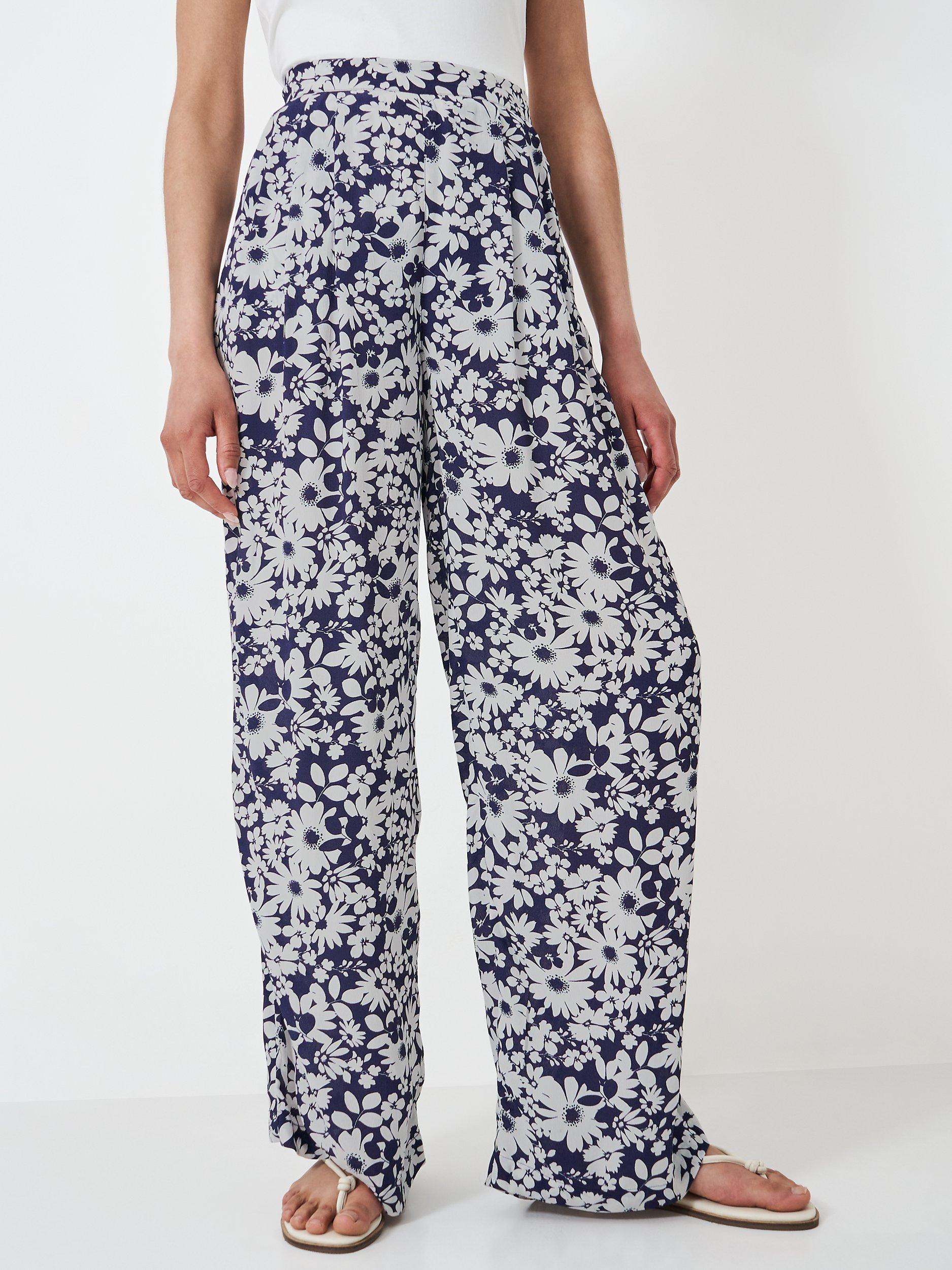 Crew Clothing Dion Wide Leg Floral Print Trousers