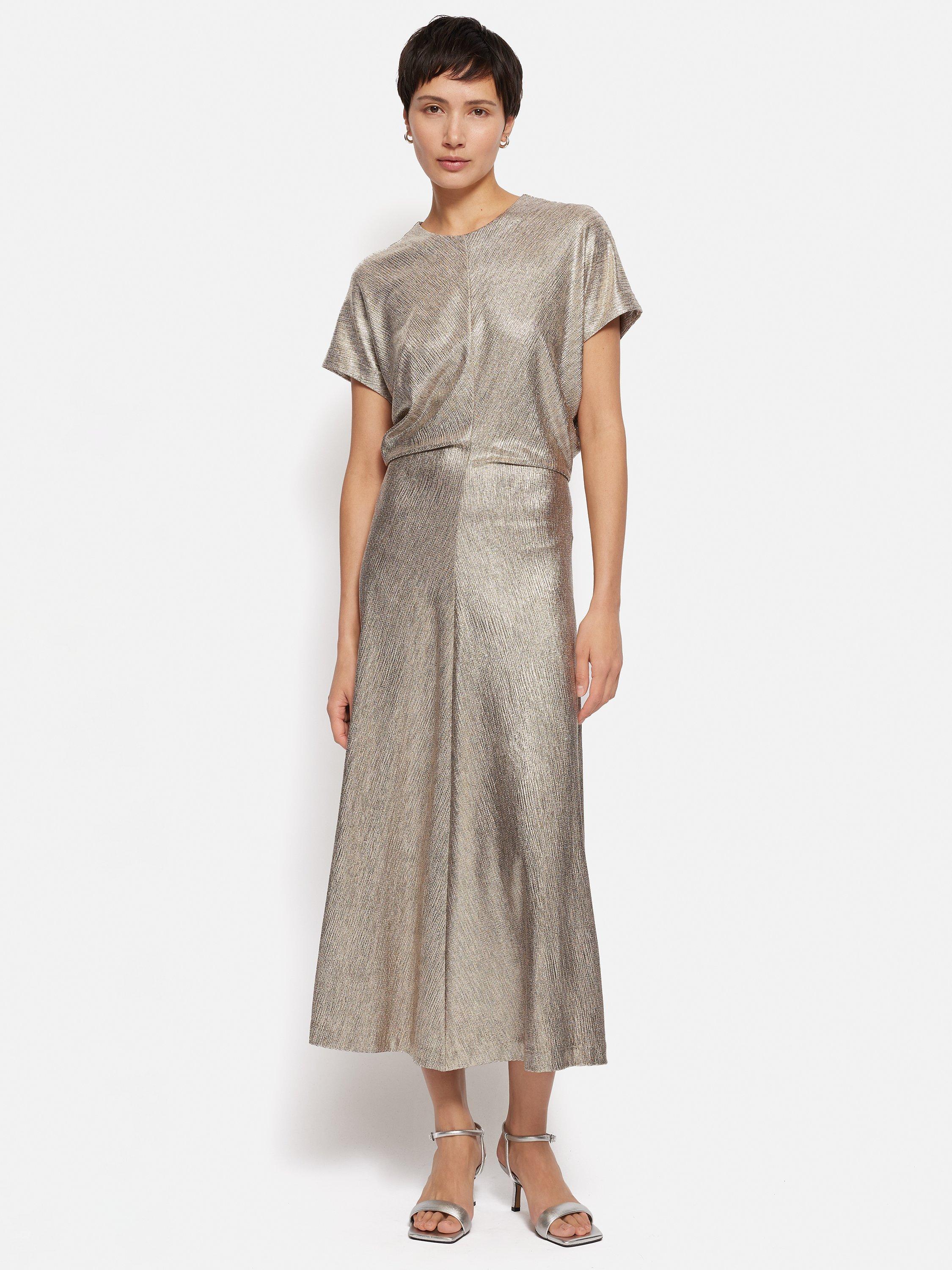 Jigsaw Metallic Maxi Dress Gold