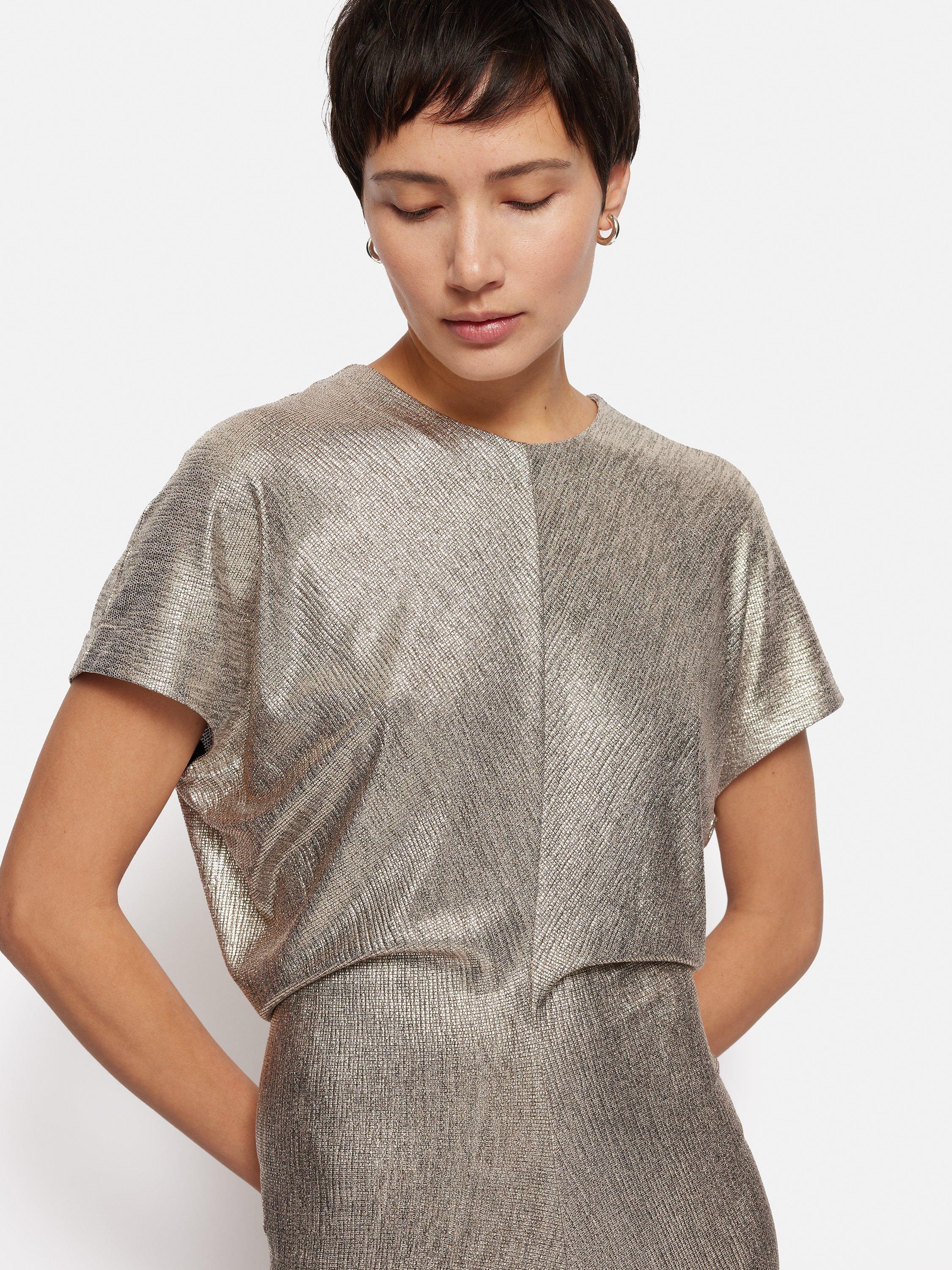Jigsaw Metallic Maxi Dress Gold