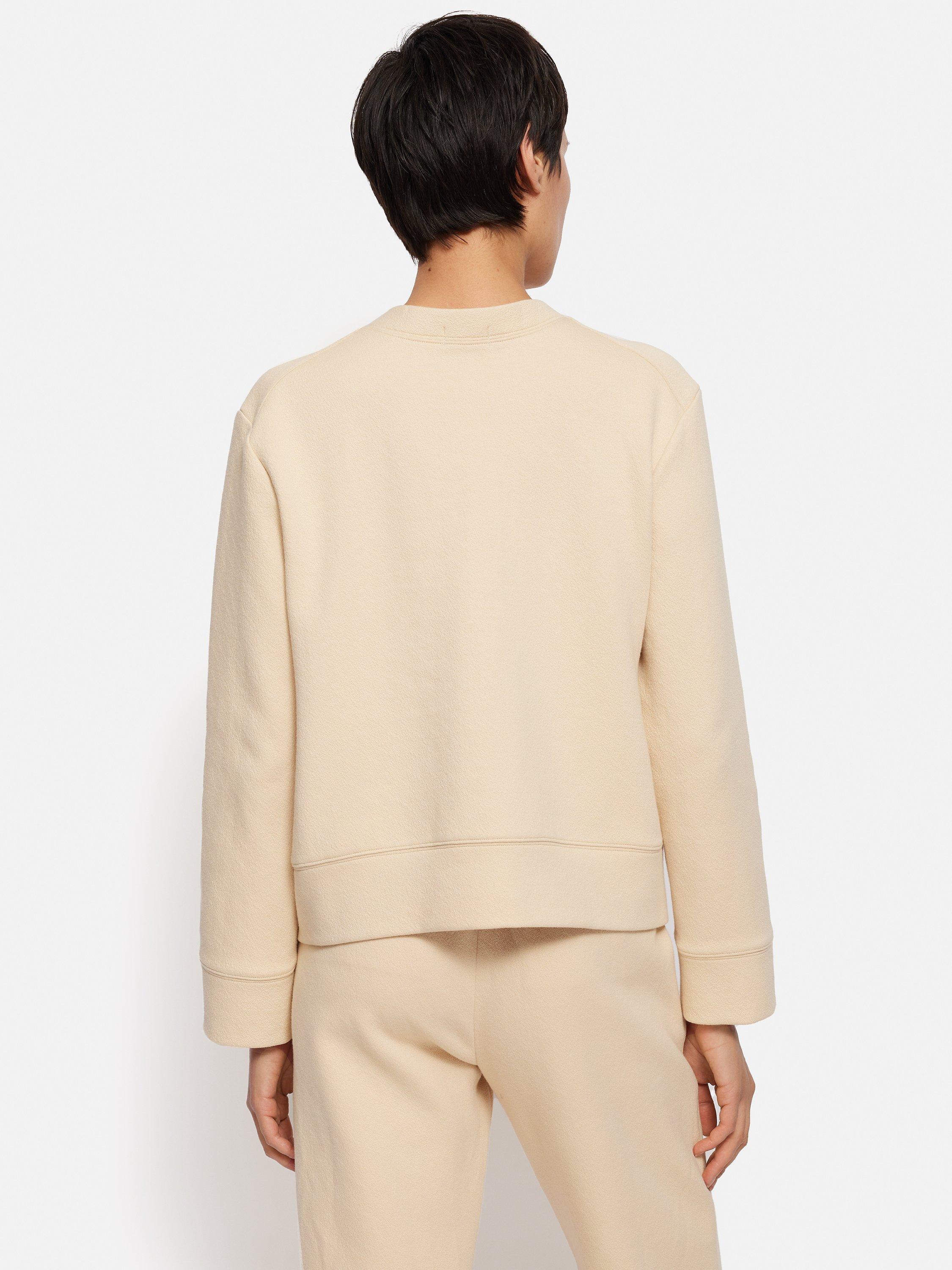 Jigsaw Heavy Crepe Short Jacket, Cream, XS