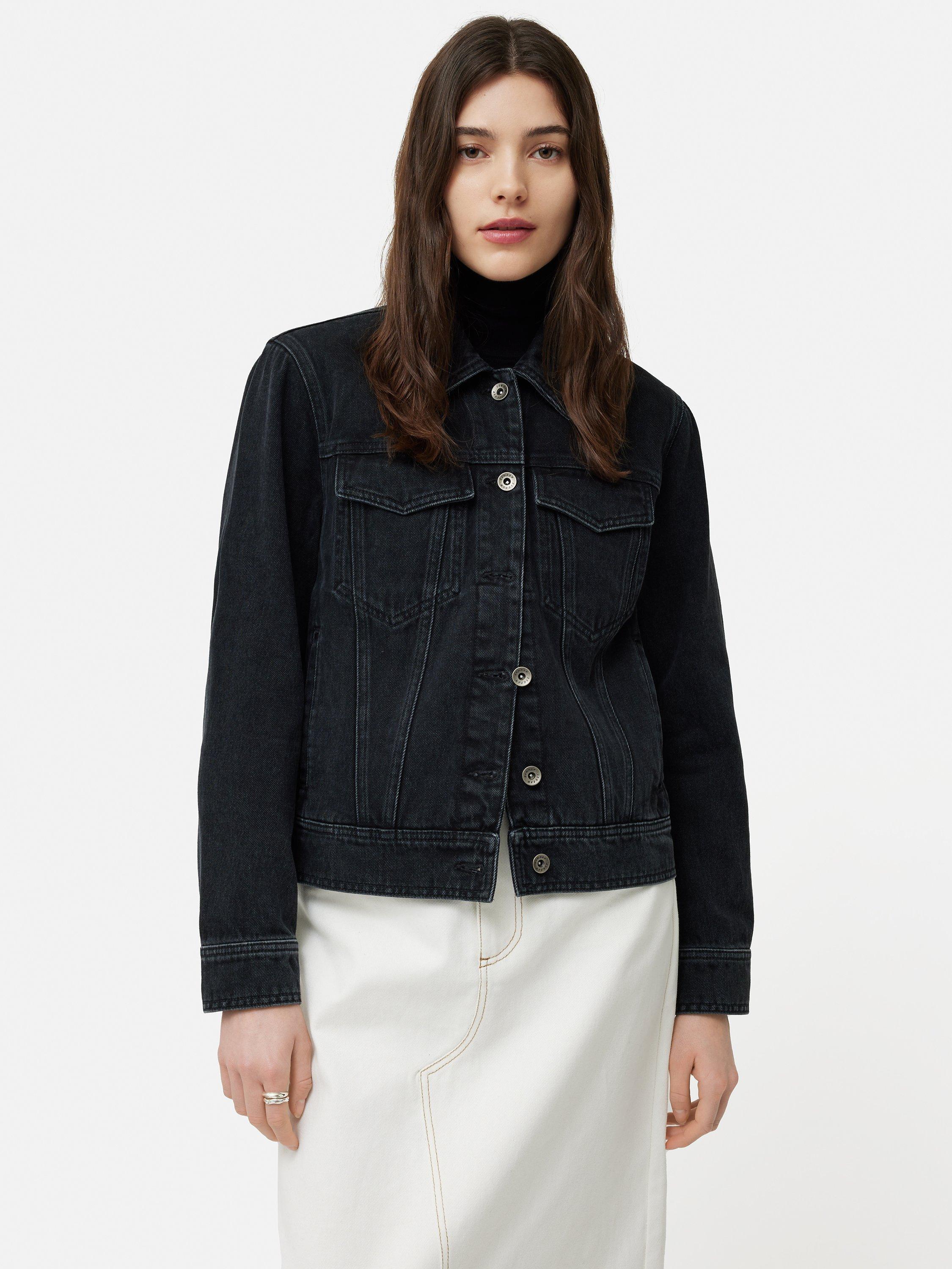 Jigsaw Washed Denim Jacket, Washed Black
