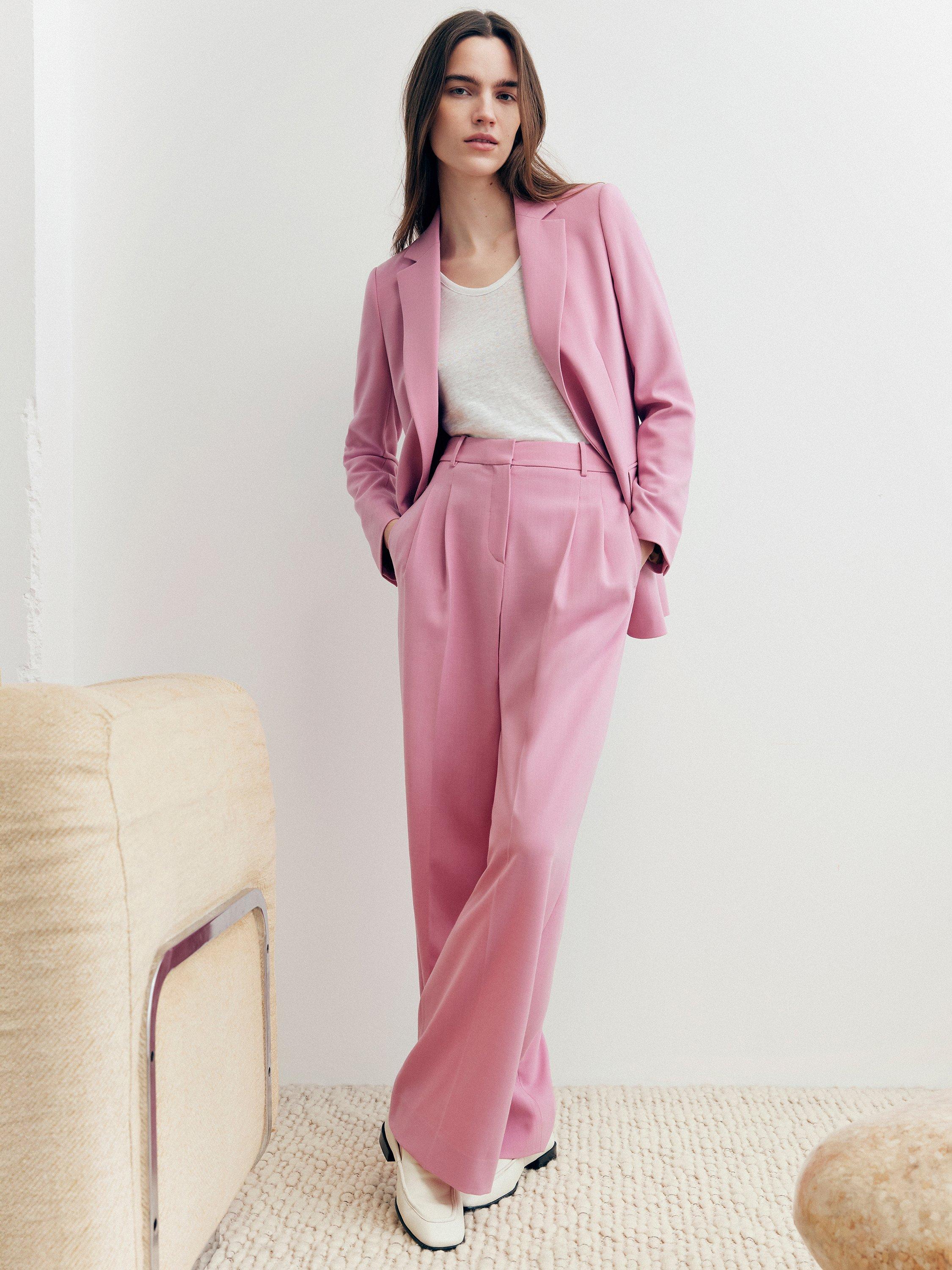 Jigsaw Nik Fluid Twill Trousers, Pink