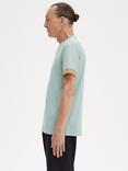 Fred Perry Stripe Cuff T-Shirt, Silver Blue