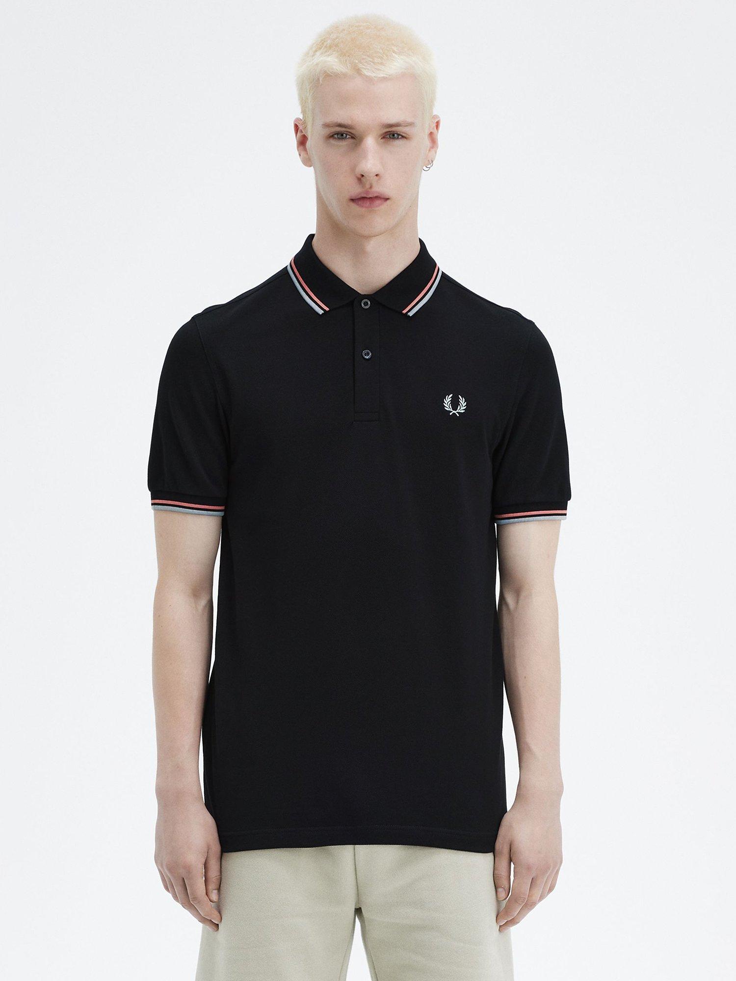 Fred Perry The Twin Tipped Short Sleeve T-Shirt, V31 Blk/Crlhet/Slvbl