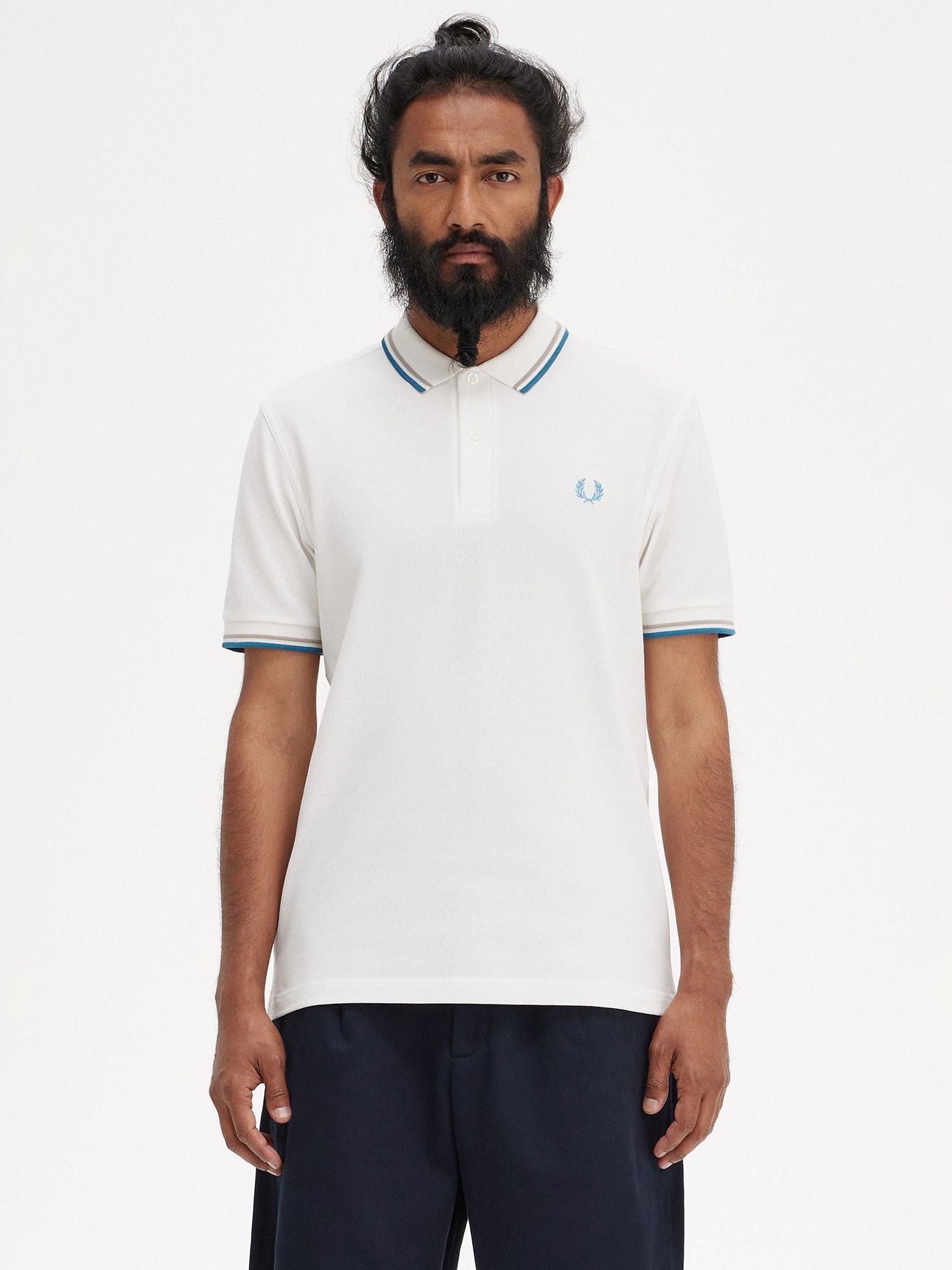 Fred Perry The Twin Tipped Short Sleeve T-Shirt, V36 Snwh/Wrmgre/Ocea