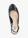 Dune London Casing Leather Block Heel Slingback Pumps, Black