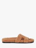 Dune London Loupa Fluffy Slider Sandals, Tan