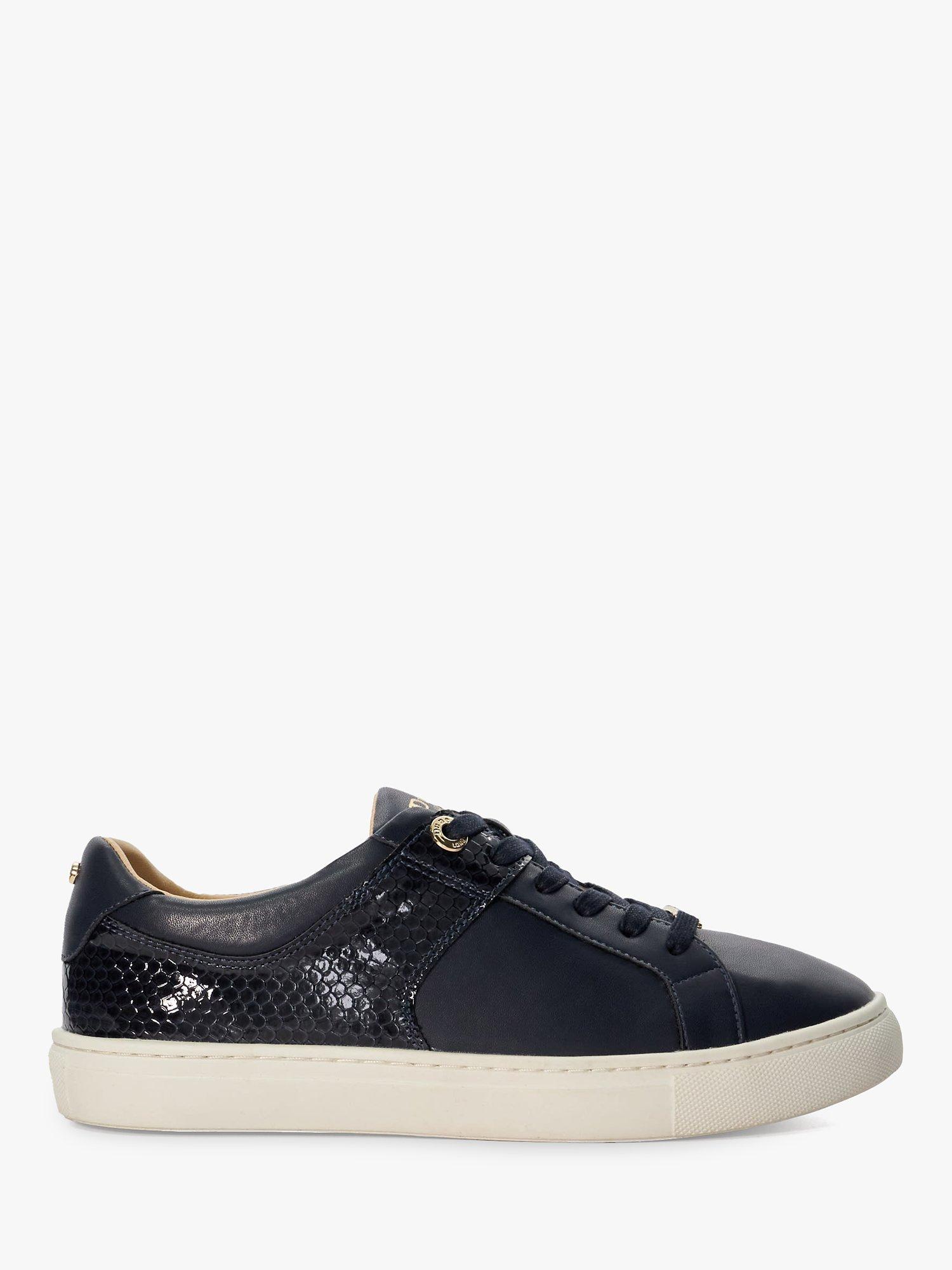 Dune Elodic Croc Effect Panel Trainers, Navy-synthetic