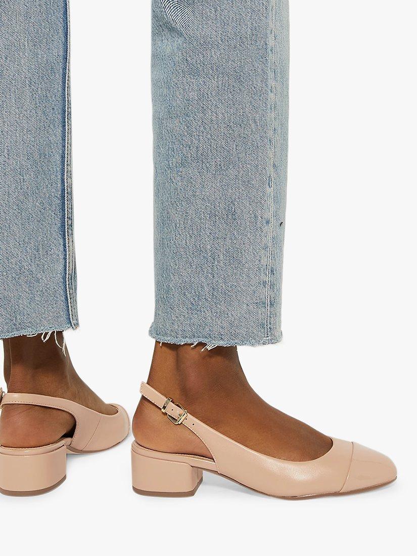 Product image 6 of 6, which shows Dune London Casing Slingback Block Heel Leather Court Shoes, Blush, 6