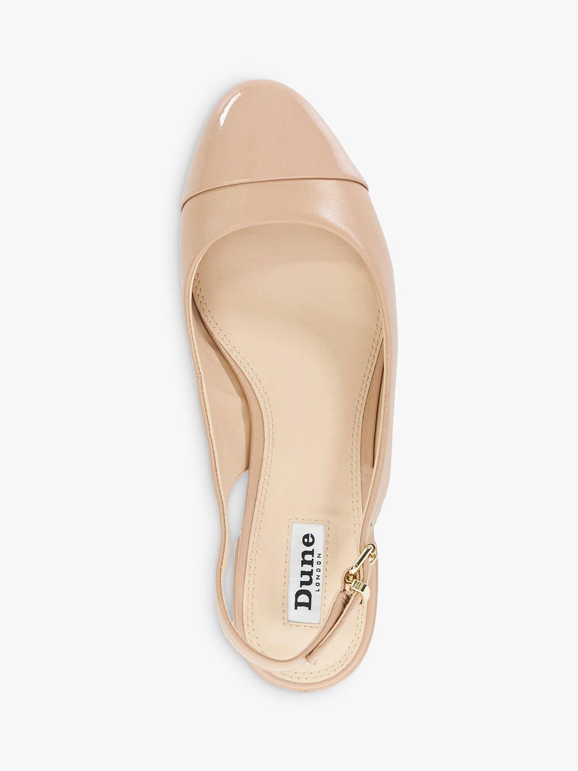 Product image 2 of 6, which shows Dune London Casing Slingback Block Heel Leather Court Shoes, Blush, 6