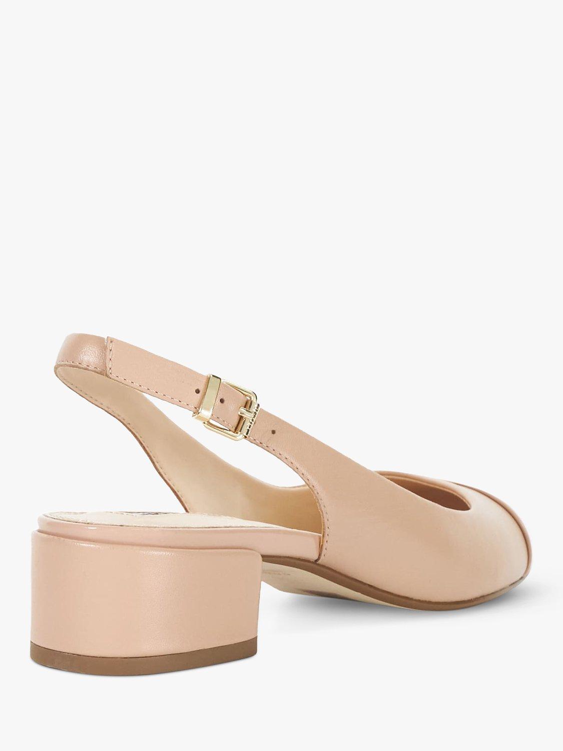 Product image 4 of 6, which shows Dune London Casing Slingback Block Heel Leather Court Shoes, Blush, 6