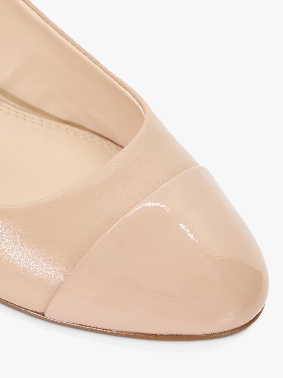 Product image 5 of 6, which shows Dune London Casing Slingback Block Heel Leather Court Shoes, Blush, 6