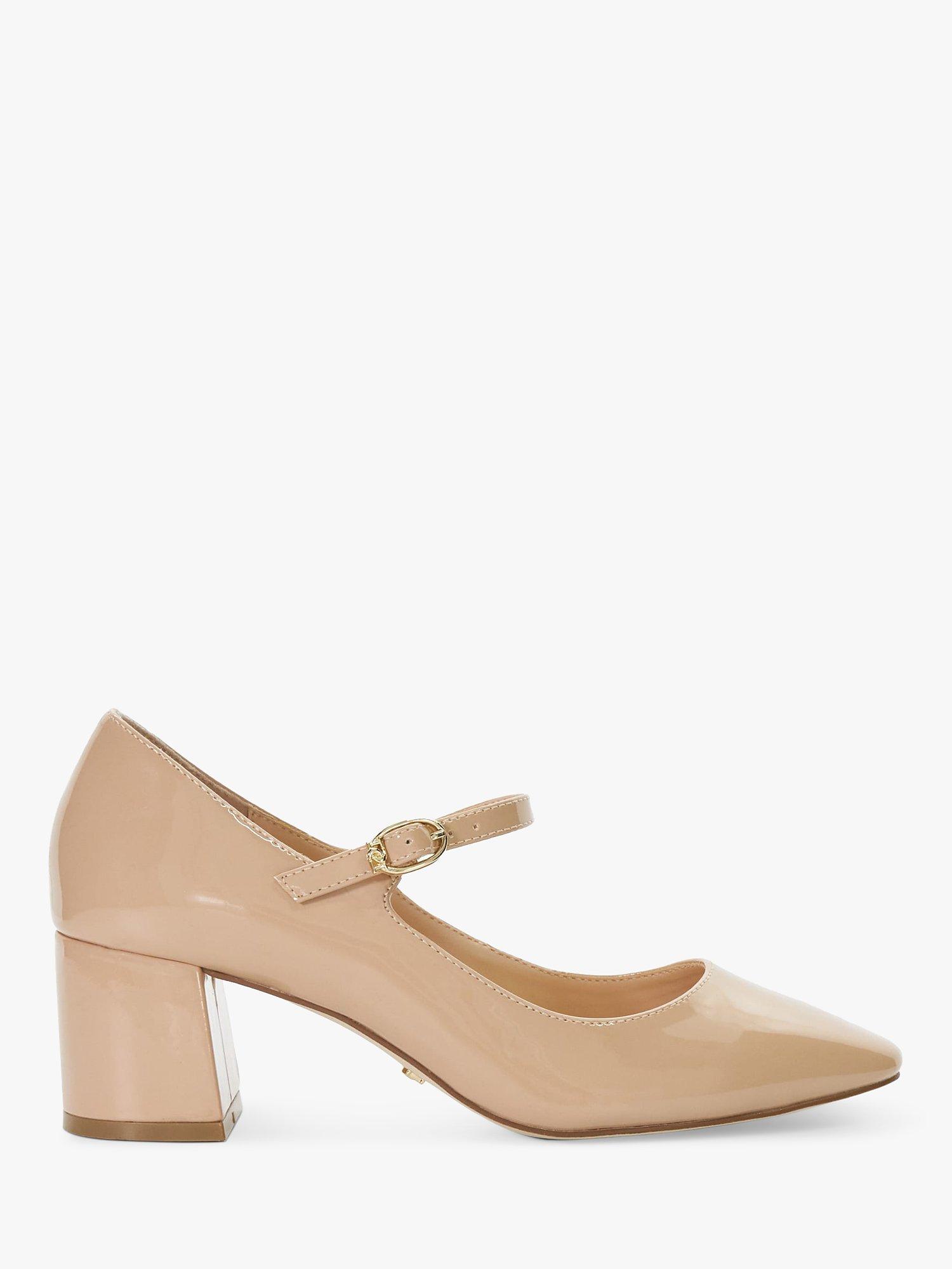 Product image 1 of 6, which shows Dune Aleener Patent Mary Jane Shoes, Nude, 8