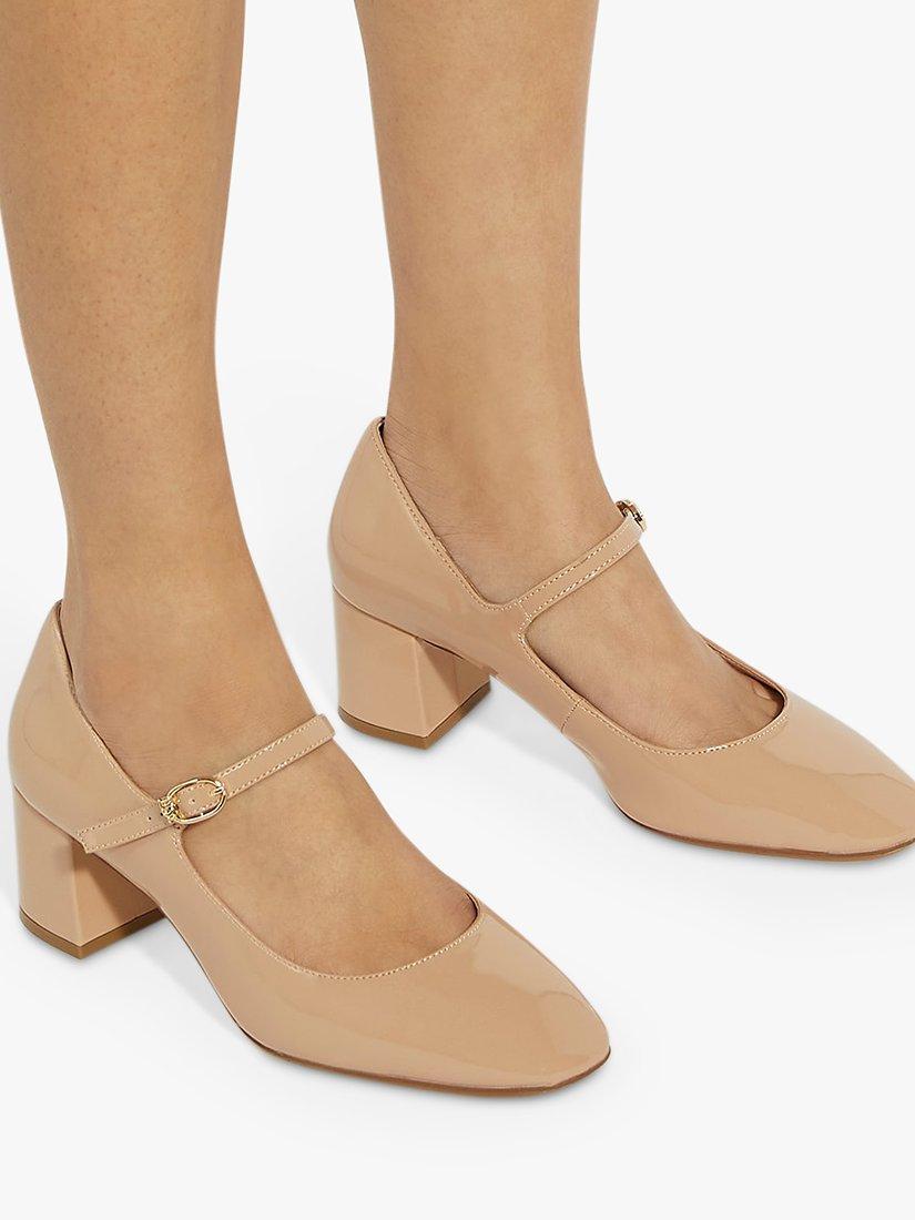 Product image 6 of 6, which shows Dune Aleener Patent Mary Jane Shoes, Nude, 8
