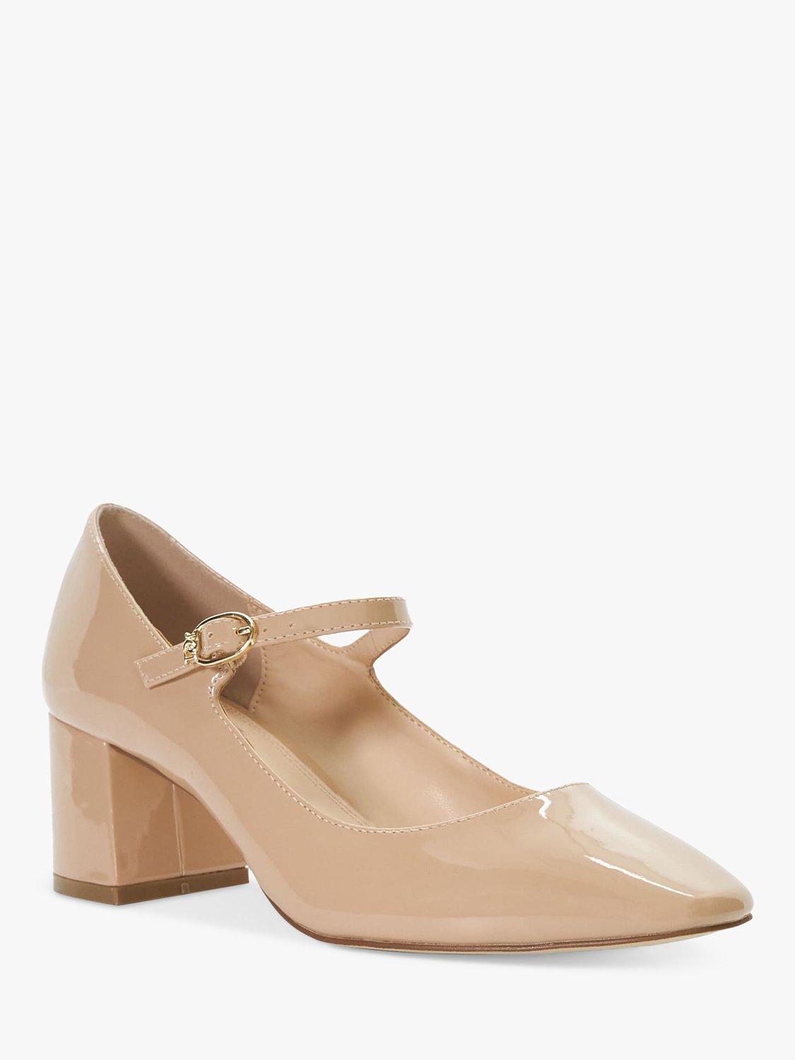 Product image 3 of 6, which shows Dune Aleener Patent Mary Jane Shoes, Nude, 8