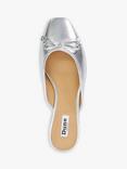 Dune Haylas Leather Ballerina Mules, Silver