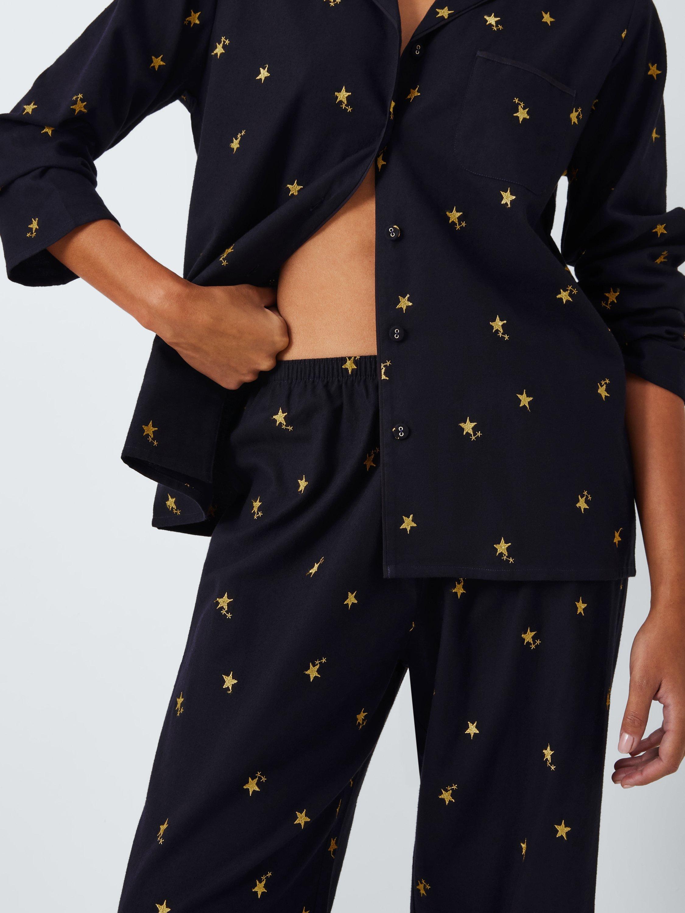 John Lewis Embroidered Star Pyjamas Navy