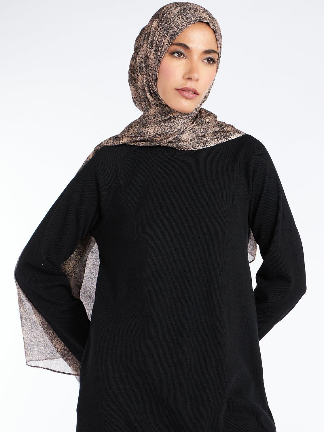 Aab Lace Print Hijab, Natural, One Size