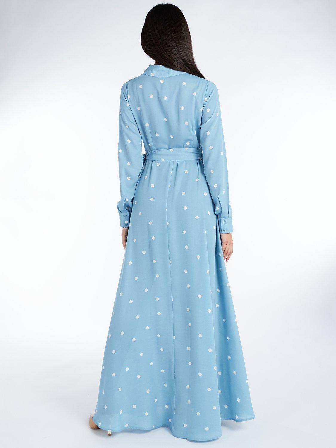 Aab Polka Dot Maxi Dress, Blue Sky, S Regular