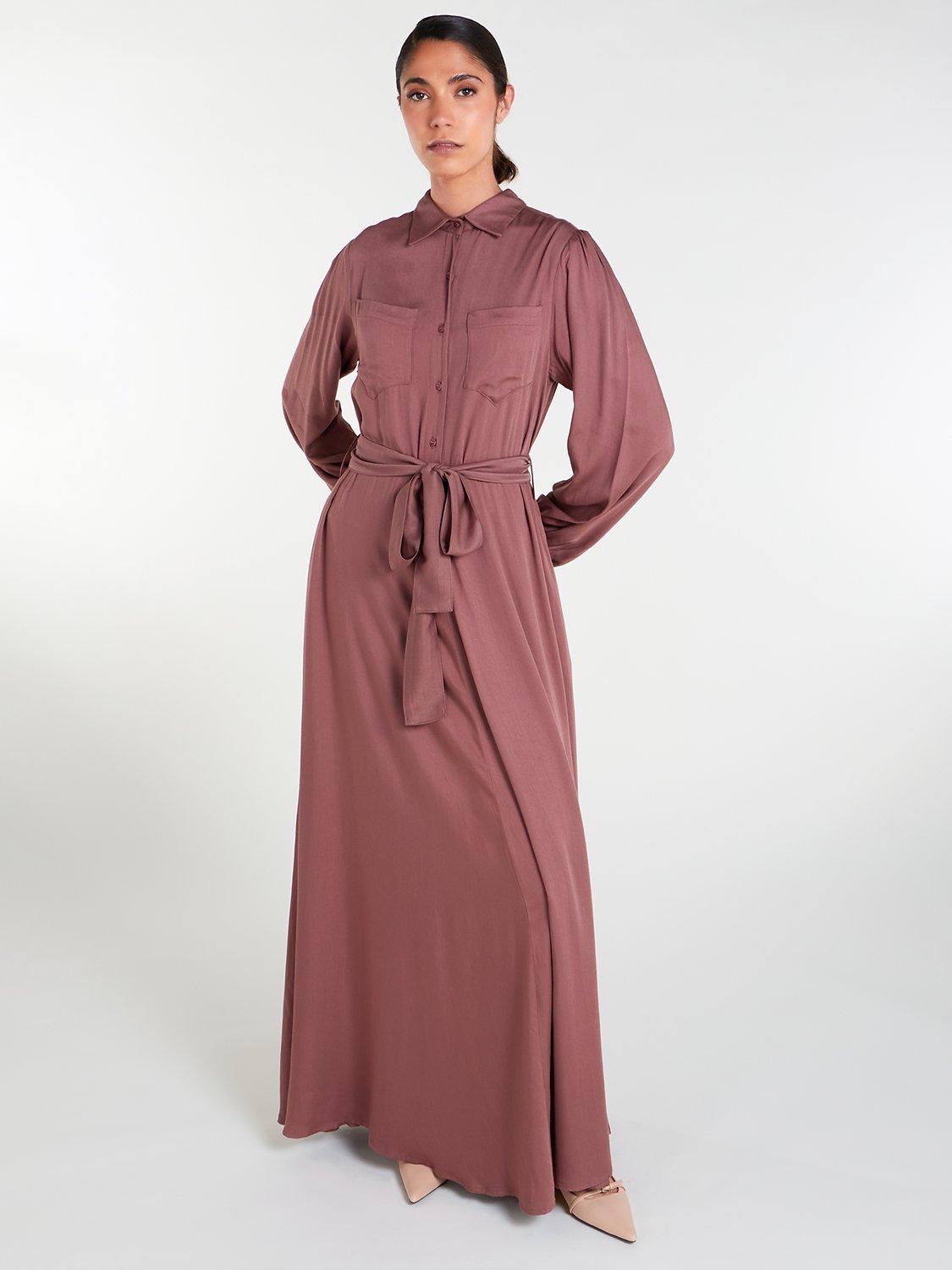 Pink maxi shirt dress hotsell