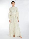 Aab Ivory Orchid Floral Print Maxi Dress, Cream/Multi