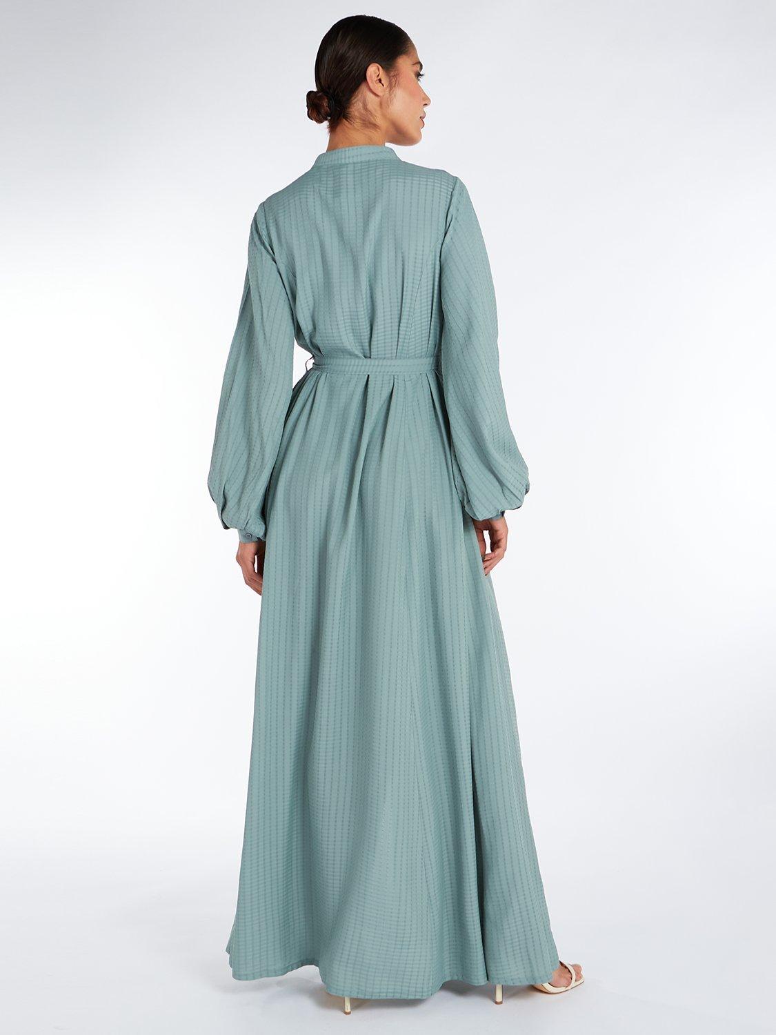 Product image 3 of 3, which shows Aab Sage Jacquard Maxi Dress, Green Mid, S Regular