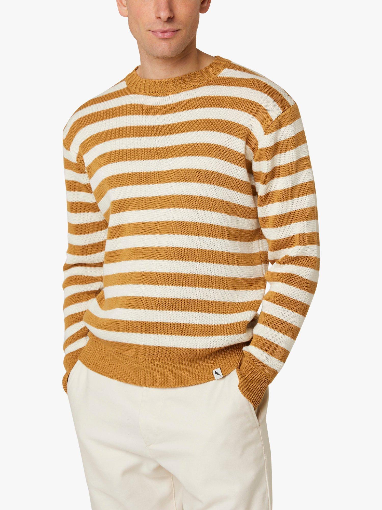 Peregrine Richmond Stripe Jumper, White/Brown