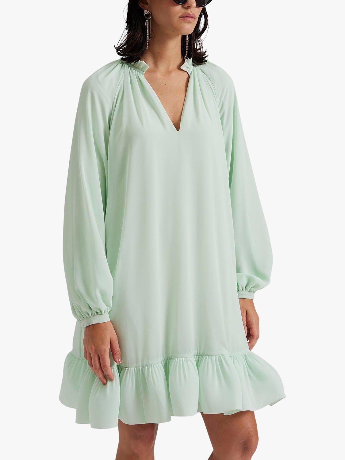 Product image 1 of 5, which shows Malina Alva Frill Hem Mini Dress, Mint, S