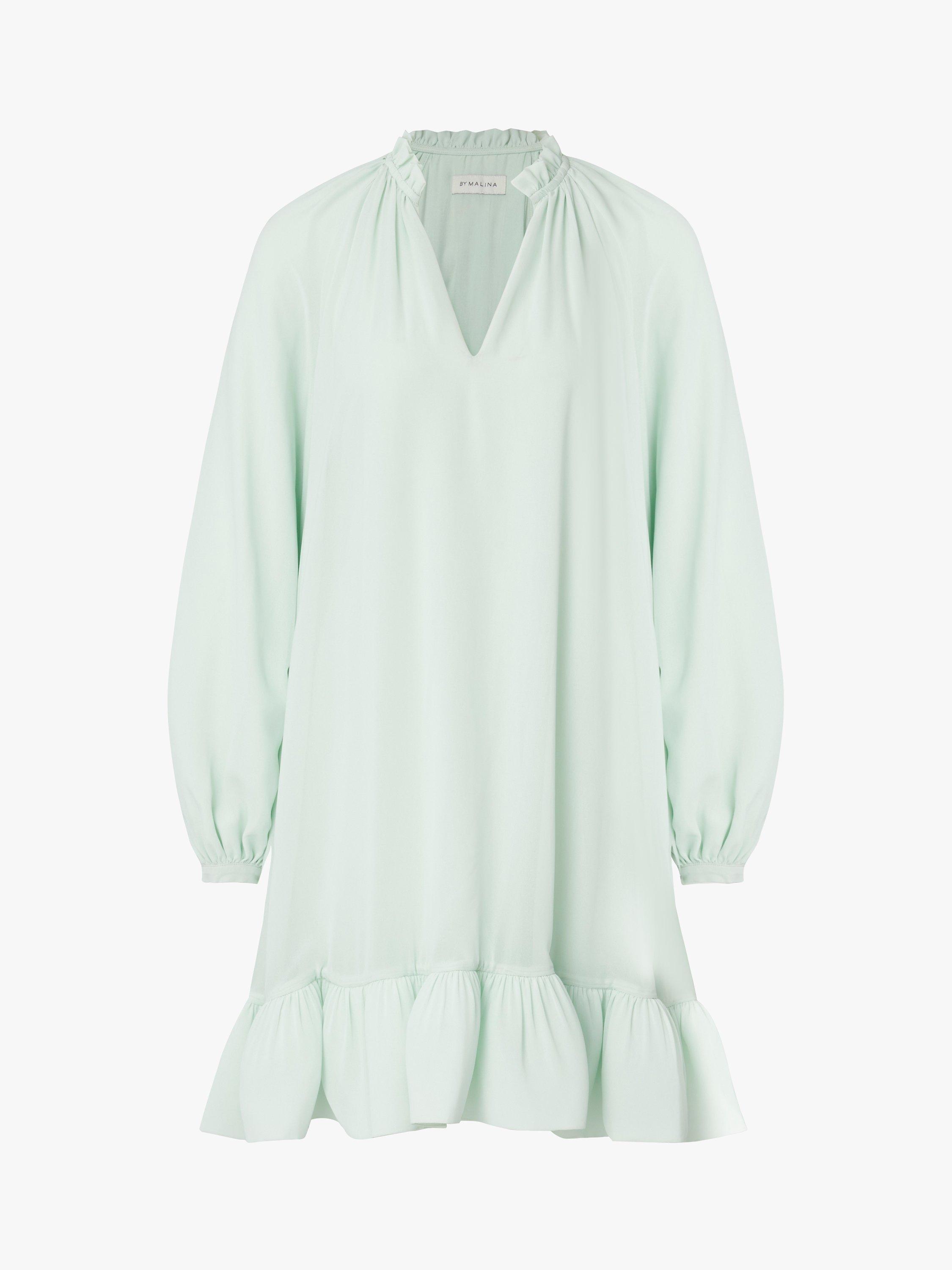 Product image 5 of 5, which shows Malina Alva Frill Hem Mini Dress, Mint, S