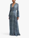 Malina Alicia Coastal Floral Maxi Dress, Blue/Multi