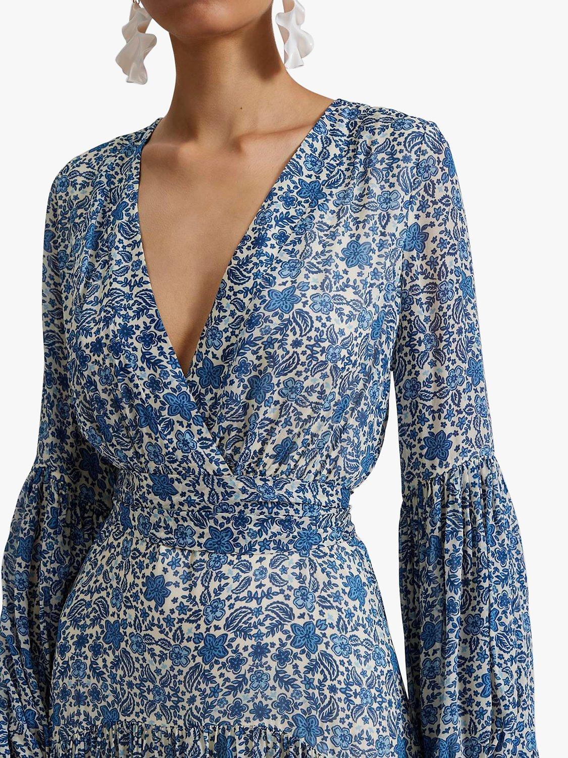 Product image 3 of 5, which shows Malina Alicia Coastal Floral Maxi Dress, Coastal Florals, XL