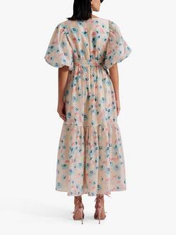 Malina Freya Floral Puff Sleeve Maxi Dress, Multi - view 2, Florals