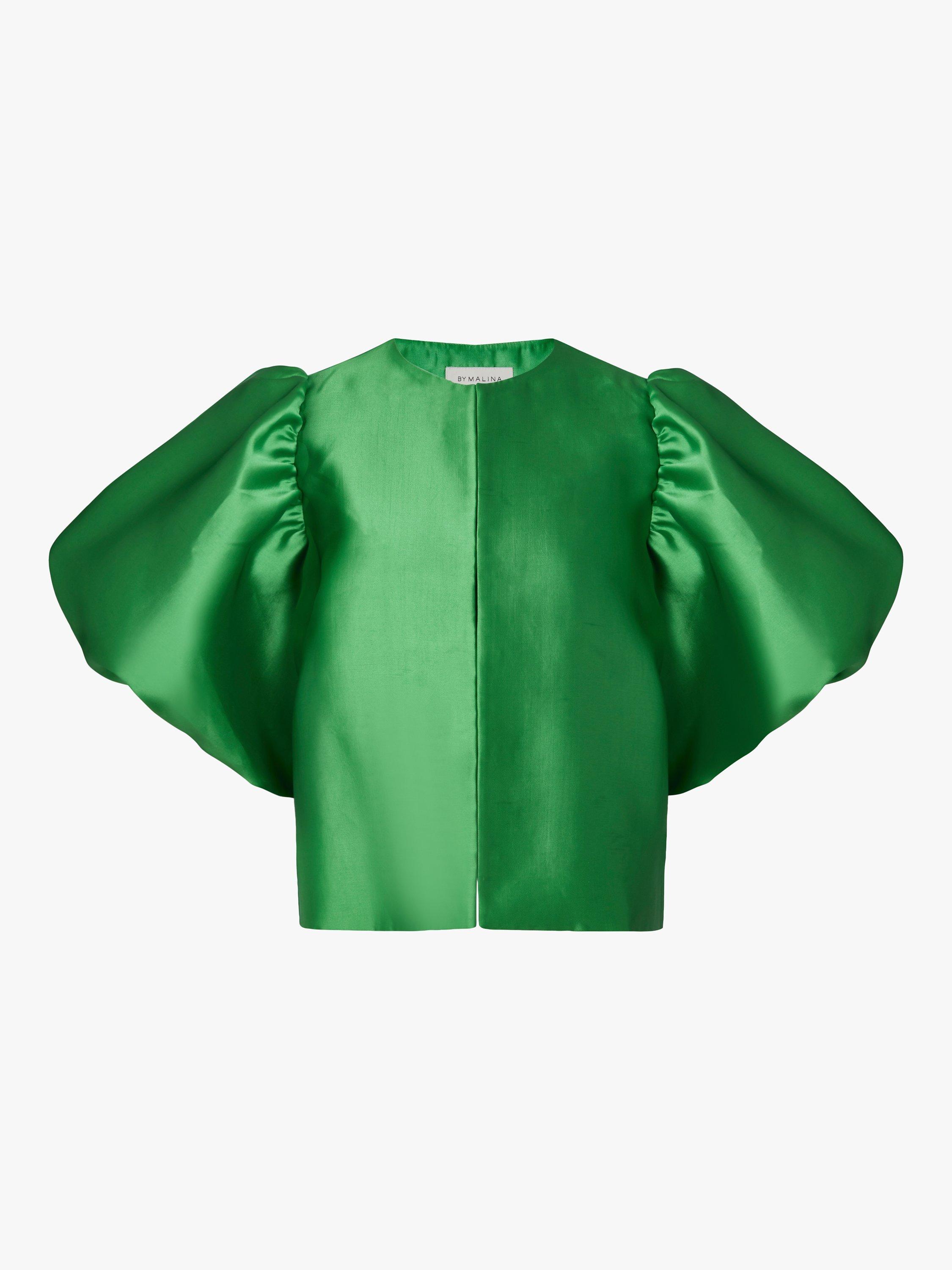 Green puff sleeve blouse new arrivals