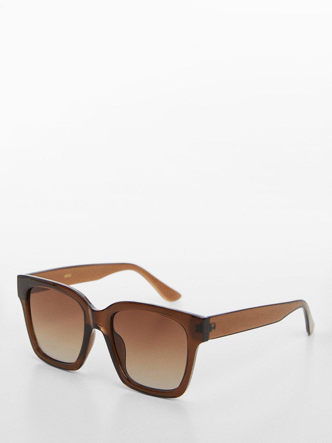 Mango Women's Marai Square Sunglasses, Brown/Brown Gradient, One Size