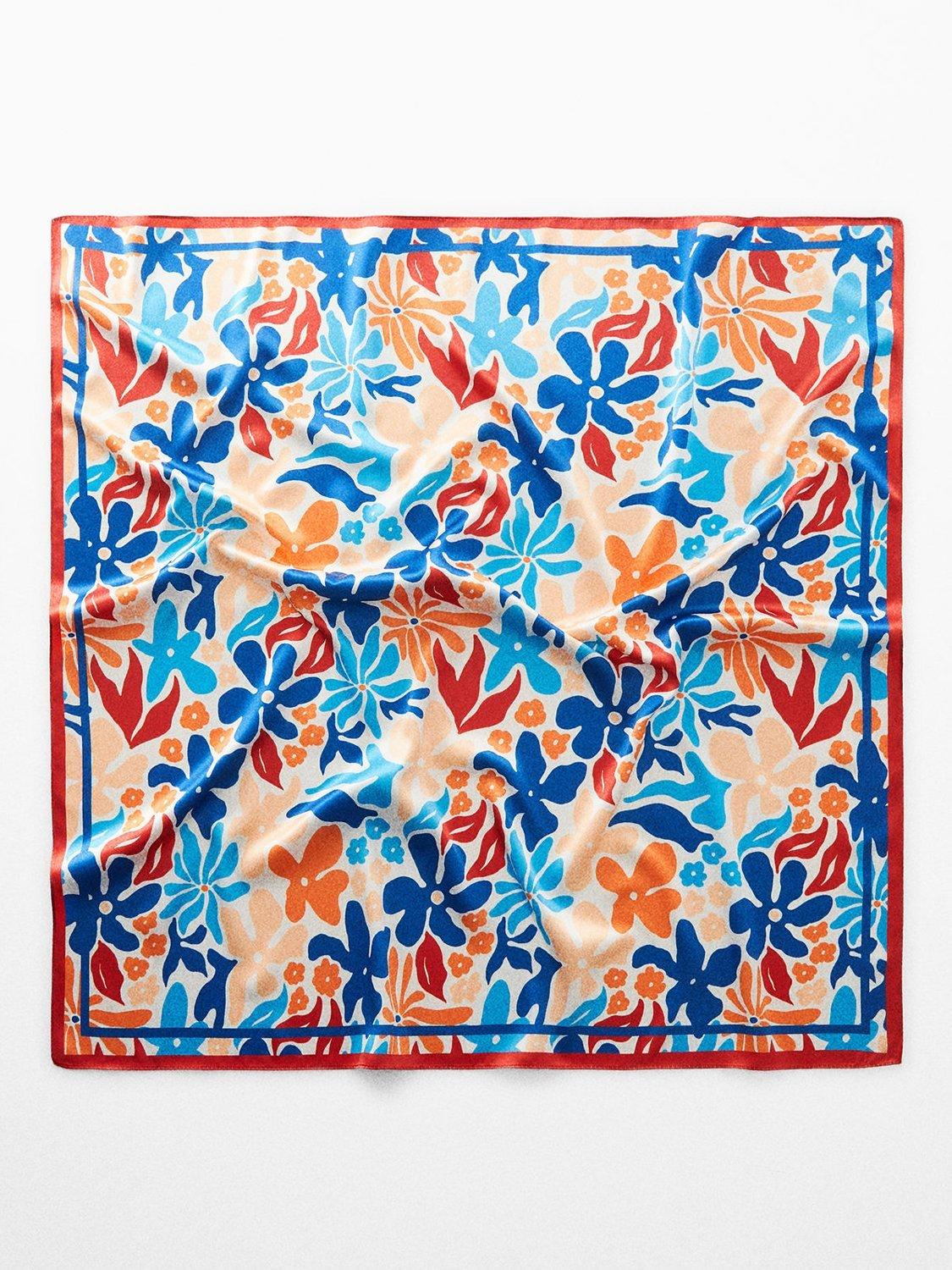 Mango Tropic Floral Scarf, Red/Multi