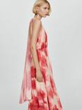 Mango Olimpia Pleated Maxi Dress, Bright Red