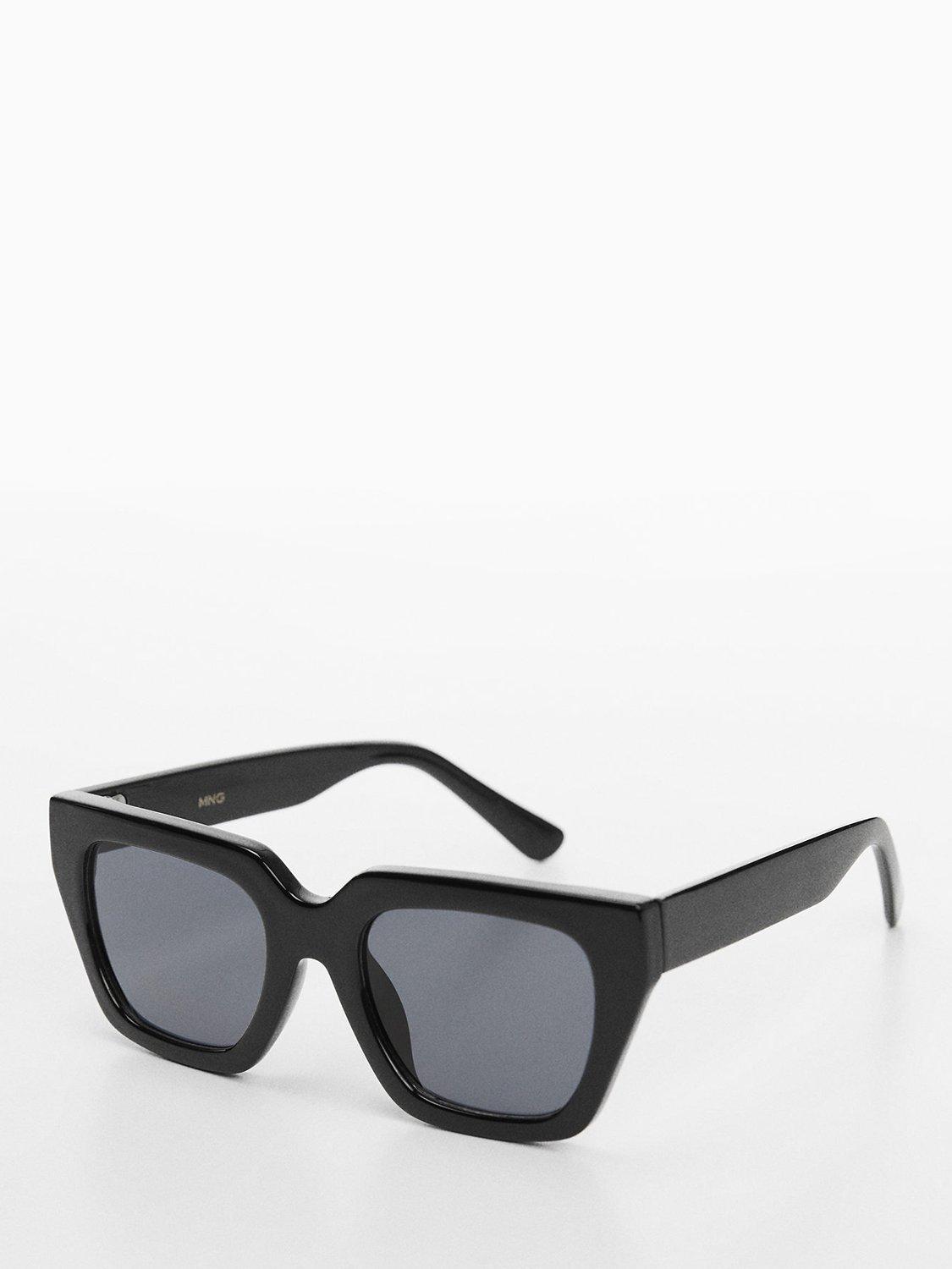 Mango Women's Monica Square Frame Sunglasses, Black