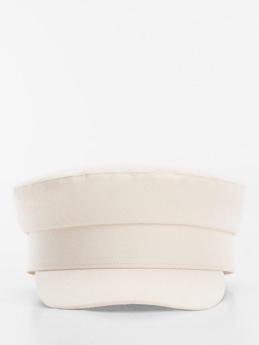 Mango Cotton Baker Cap, Natural White