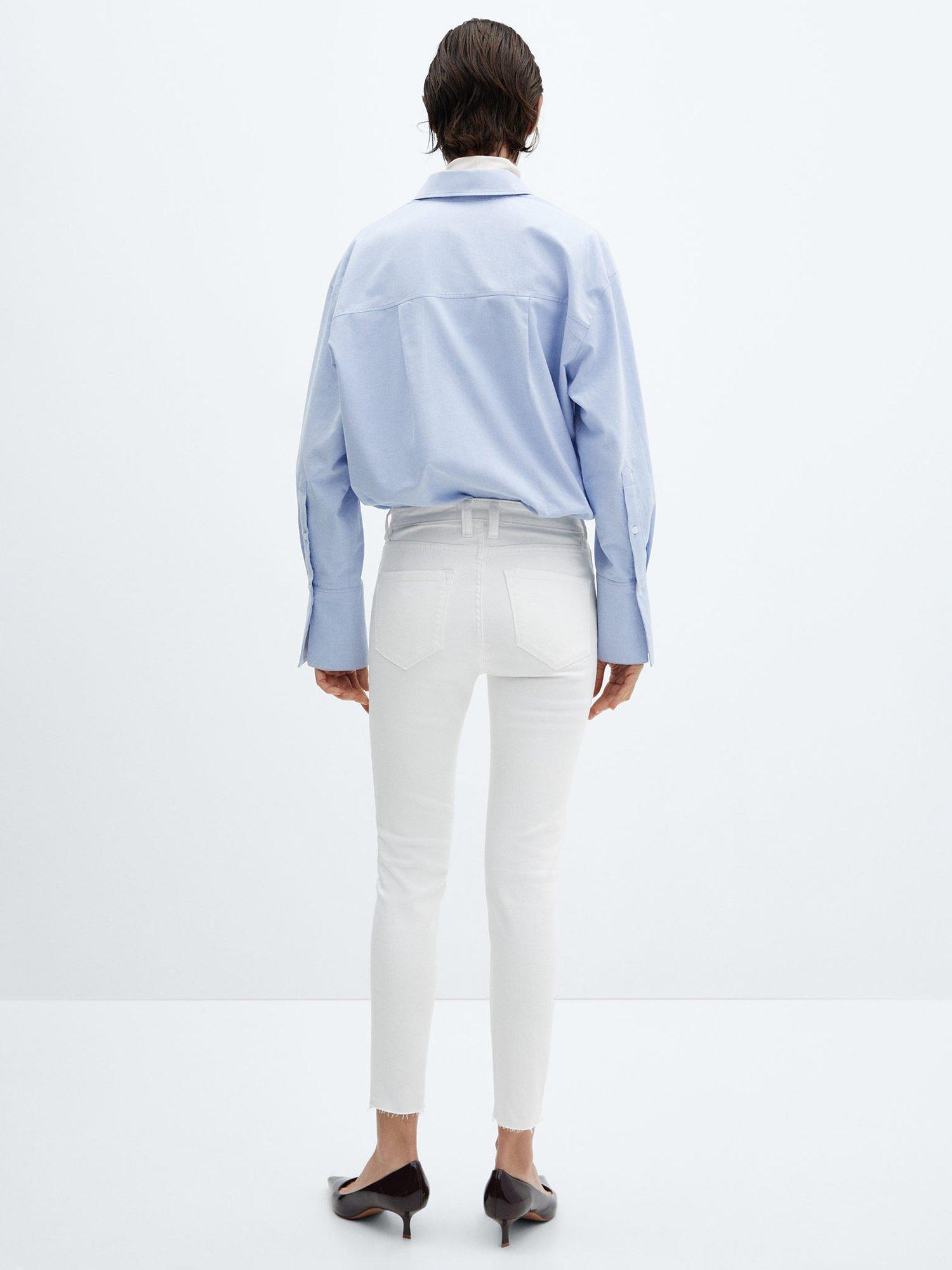 Product image 3 of 6, which shows Mango Isa Skinny Cropped Jeans, White, 14
