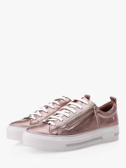 Moda in Pelle Filician Low Top Leather Trainers - view 2, Stone