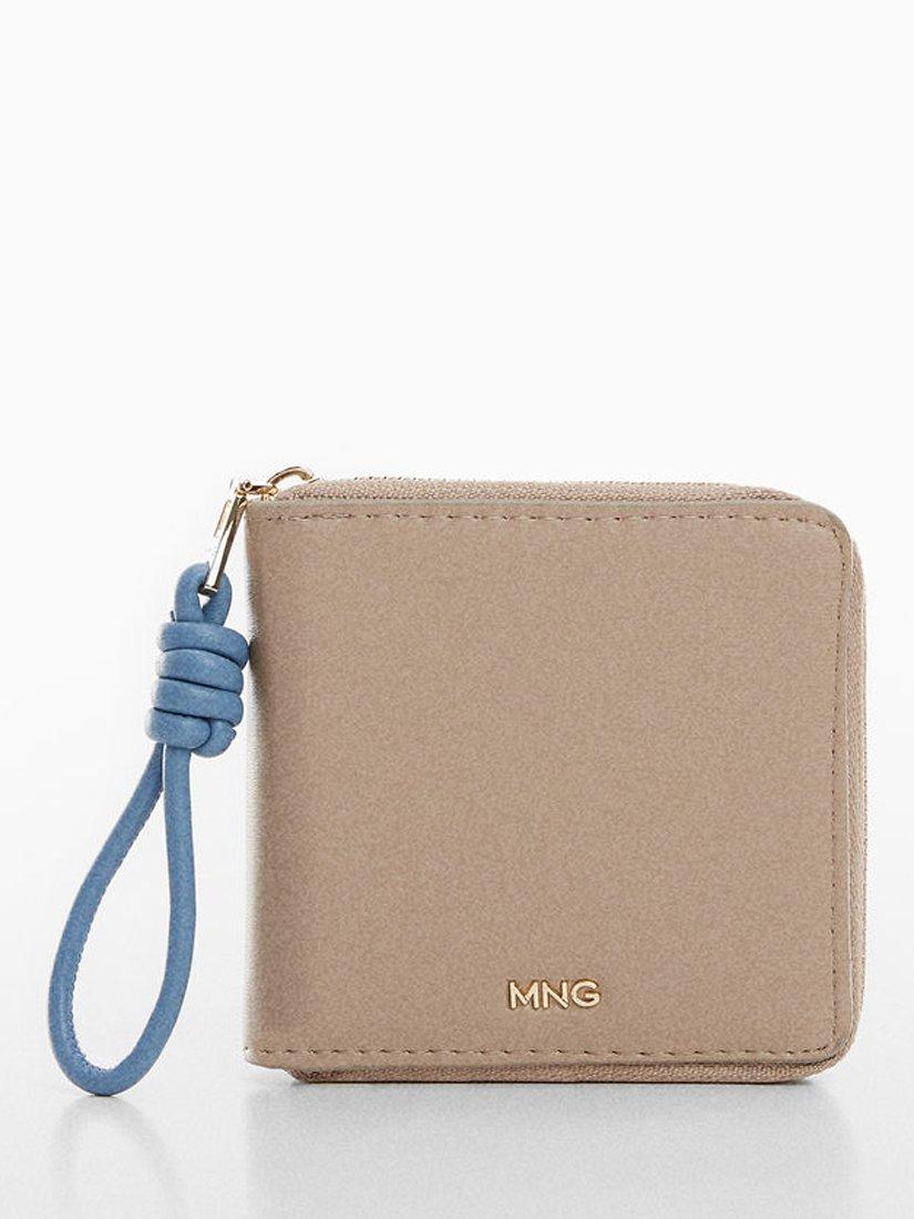 Mango Chulo Faux Leather Two-Tone Wallet, Light Beige, One Size