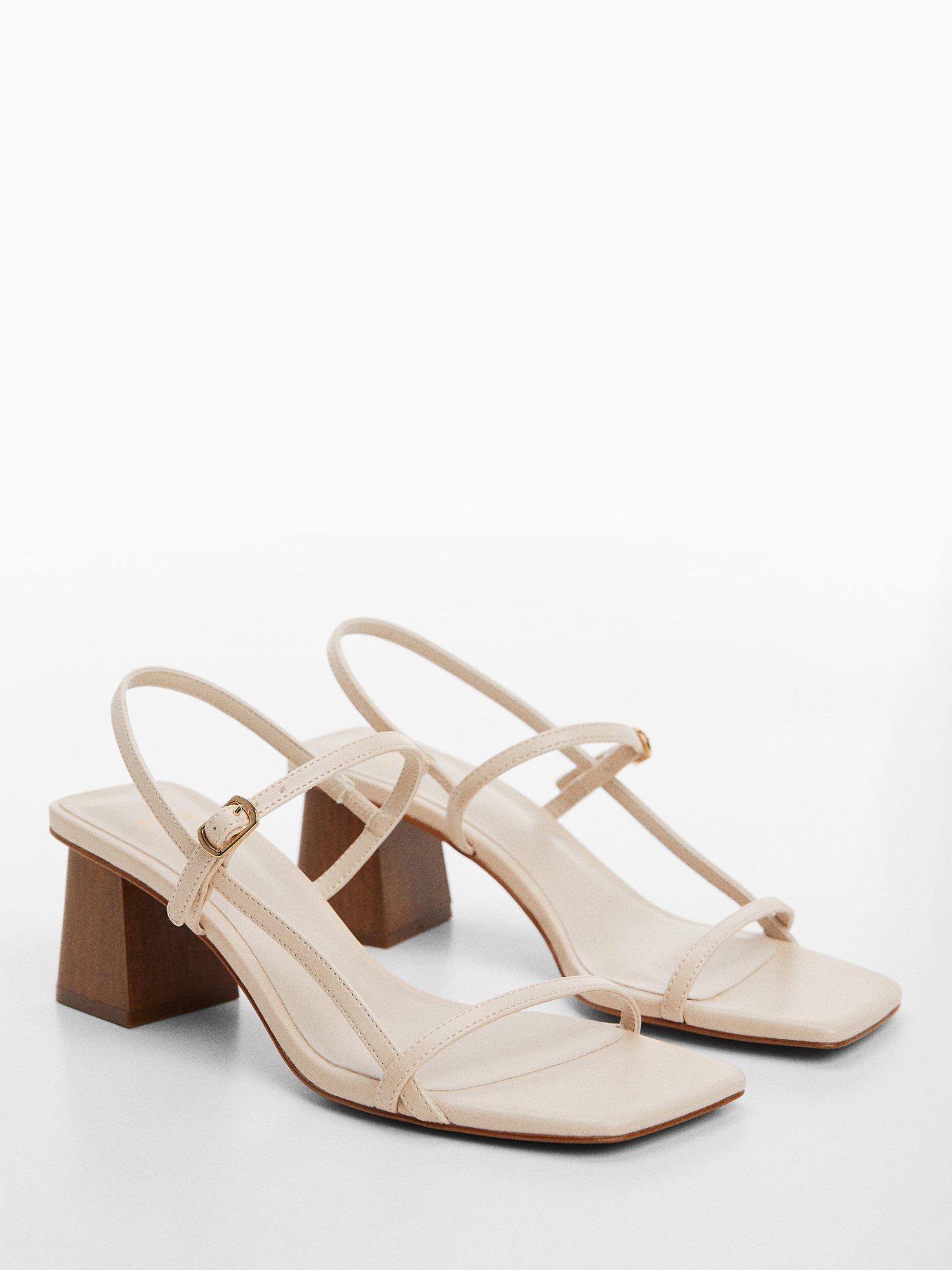 Product image 2 of 4, which shows Mango Vica Block Heel Sandals, Light Beige, 2