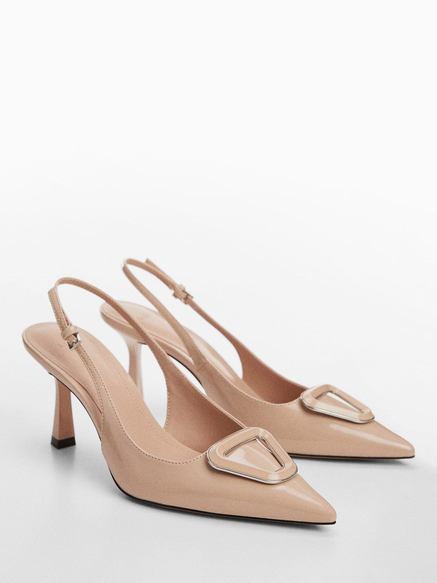 Product image 2 of 4, which shows Mango Franie Patent Leather Slingback Heel Shoes, Pastel Pink, 2