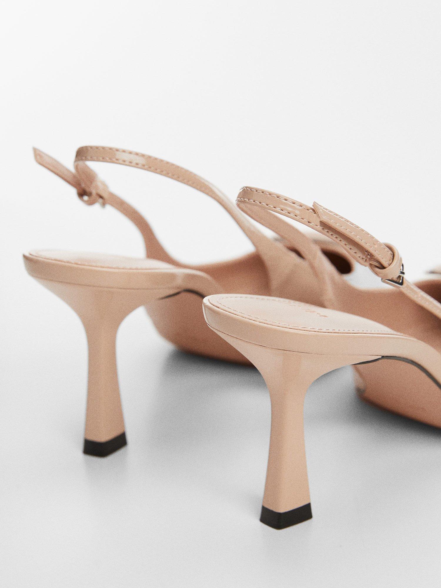 Product image 3 of 4, which shows Mango Franie Patent Leather Slingback Heel Shoes, Pastel Pink, 2