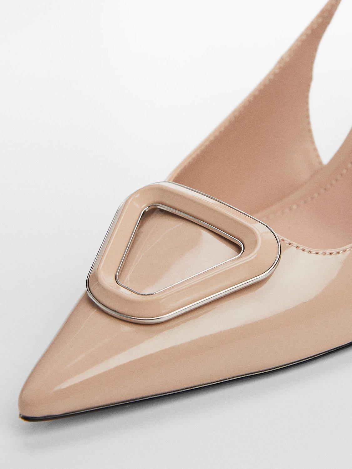 Product image 4 of 4, which shows Mango Franie Patent Leather Slingback Heel Shoes, Pastel Pink, 2