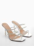 Mango Gardenia Rhinestone Heel Sandals, Silver