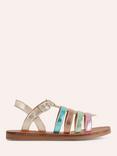 Mini Boden Kids' Leather Ombre Metallic Strappy Sandals, Multi