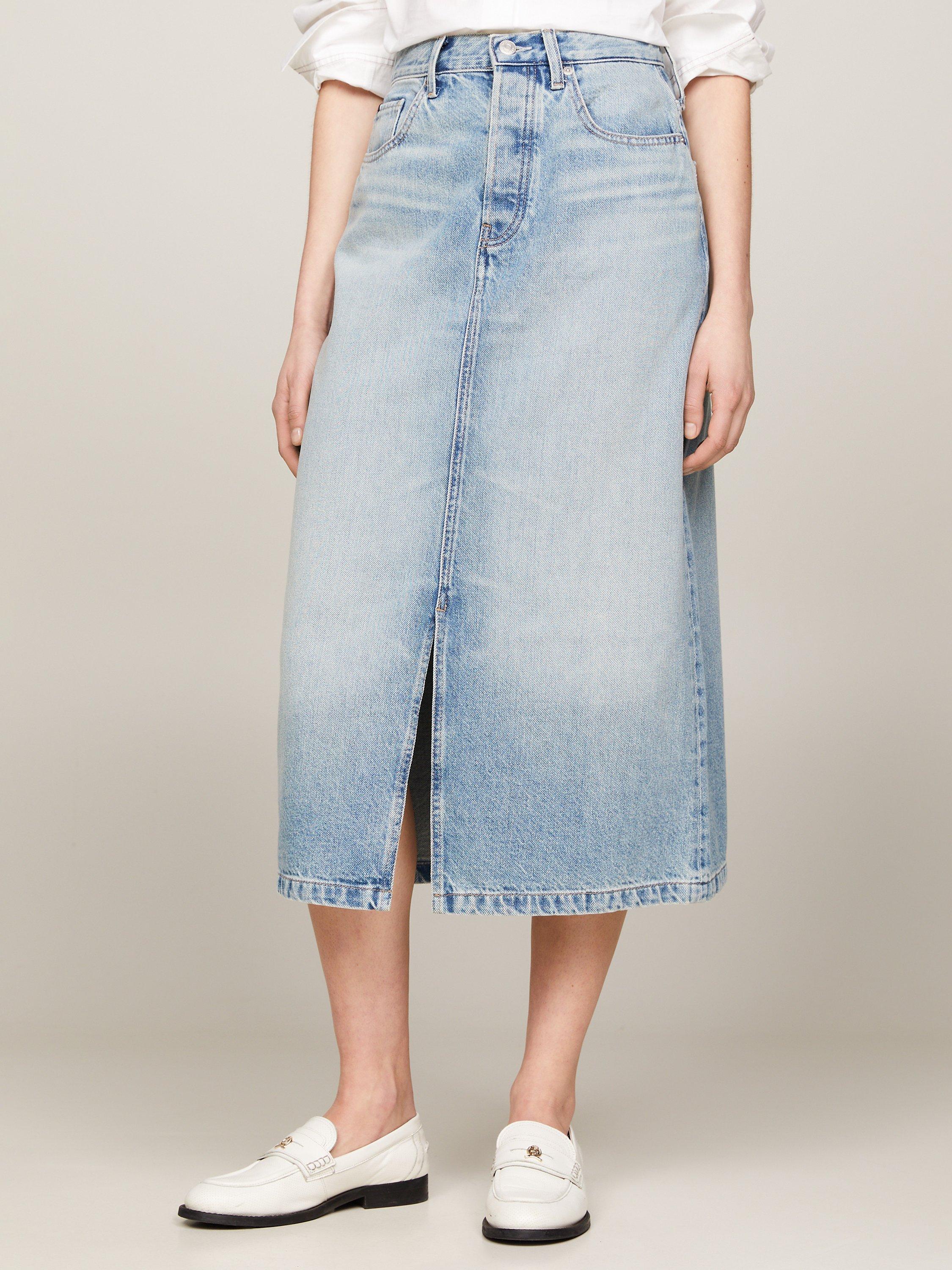 Tommy Hilfiger Denim Midi Skirt, Ash